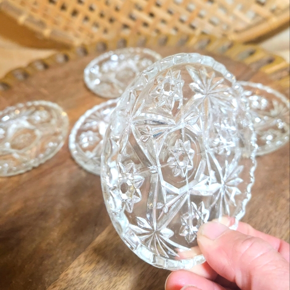 💚 Vintage glass coasters set of 5 Starburt - Picture 10 of 12